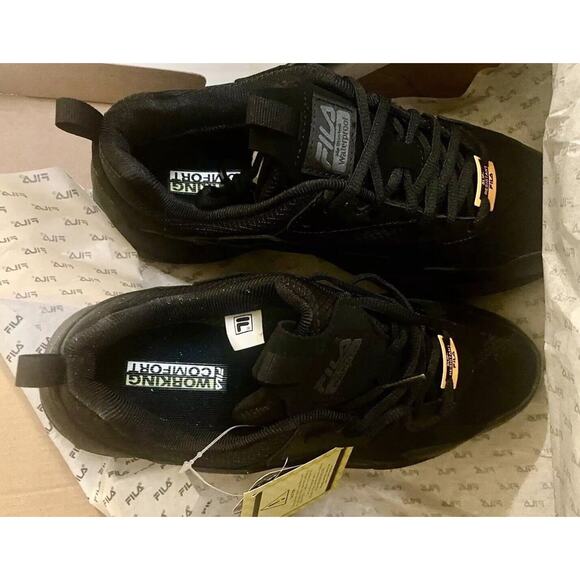 FILA MEMORY WORK Comfort Late Shift Size 11 NIB Womans Waterproof SNEAKERS Black - Picture 1 of 5